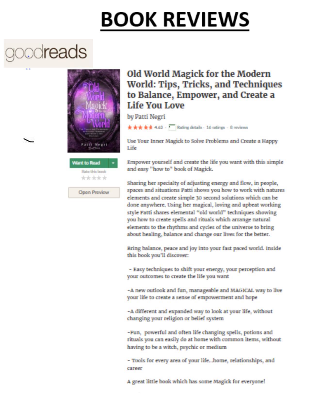 Old World Magick for the Modern World - Signed by Patti Negri!